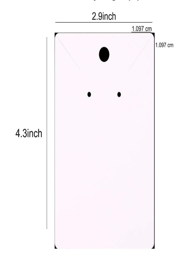 Zenomia Necklace Earring Display Cards Rectangle Hanging Dangle Holder Cardboard Tags for Jewelry Packing Ear Studs Storage DIY Accessories Material (White) 50pcs (4.3 x2.9inch) - Image 2